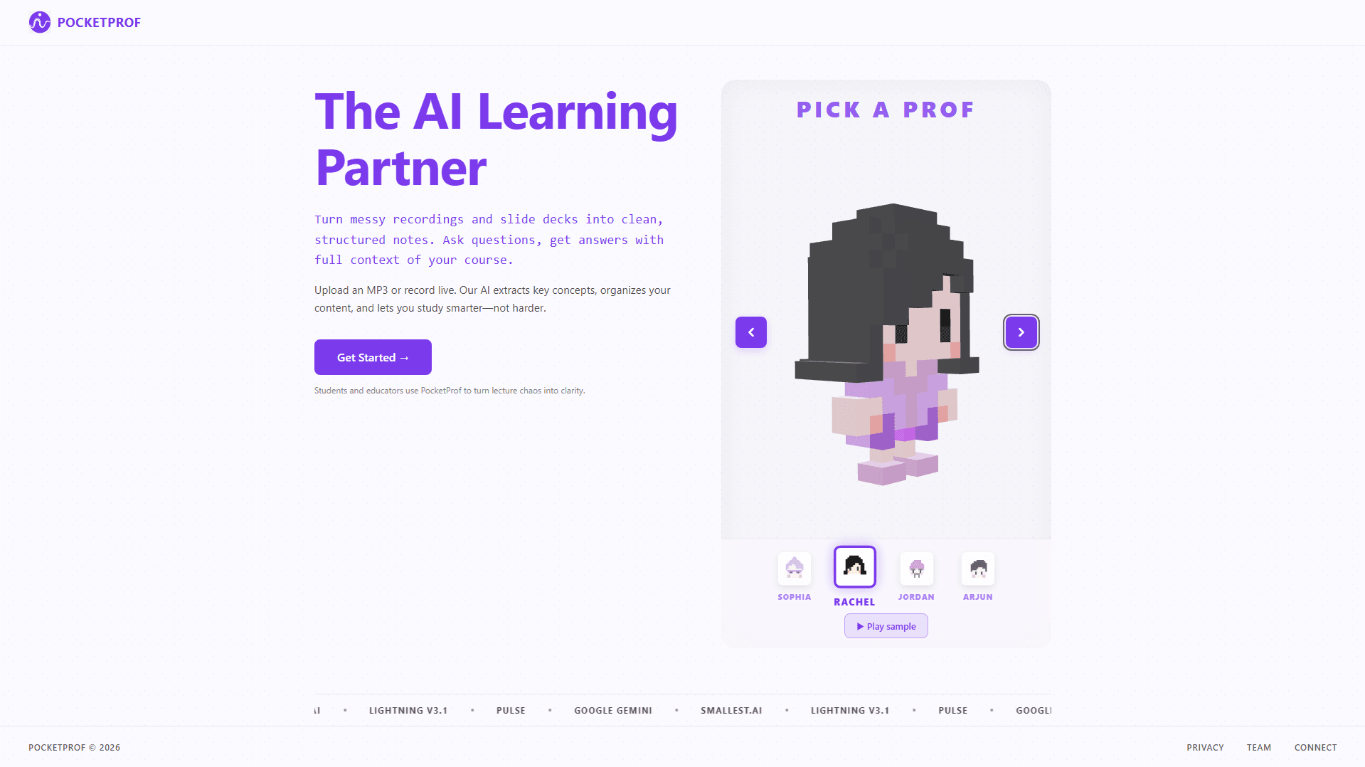 PocketProf (AI Voice Learning Platform)